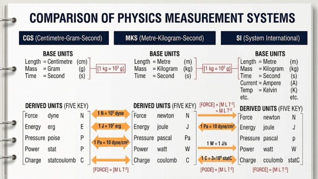 cgs vs mks vs si system