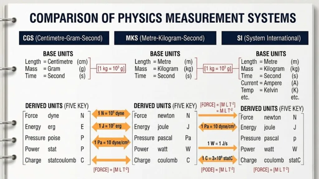 cgs vs mks vs si system