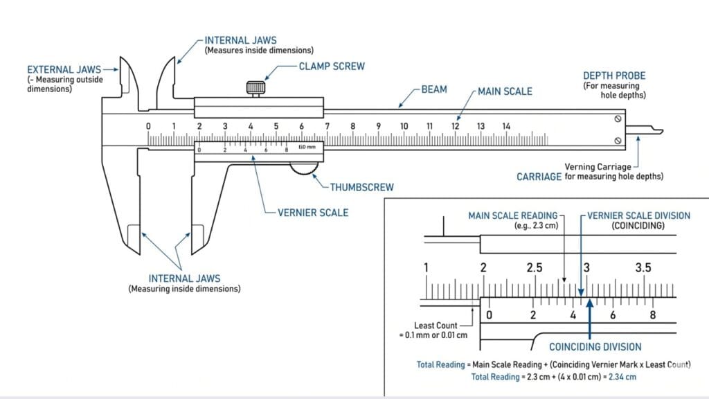 least count of vernier caliper and screw gauge