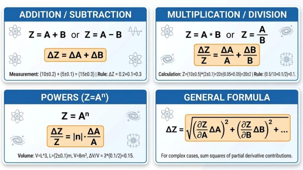 examples on error propagation absolute error relative error percentage error