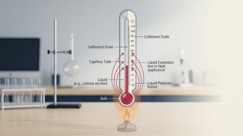 liquid in glass thermometers temperature in physics